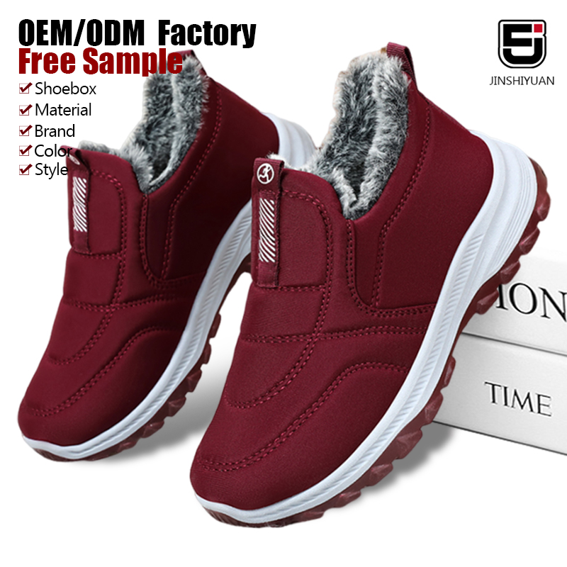 women casual Wholesale China lady outdoor winter sneakers shoes flat injection PU upper knit sneakers MOQ walking style shoes