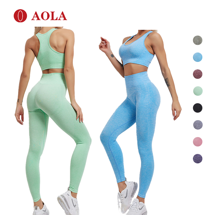 AOLA Workout Women 2021 Seamless Fitness Gym Sport Sportswear For Girls Custom Bra Yoga Set
