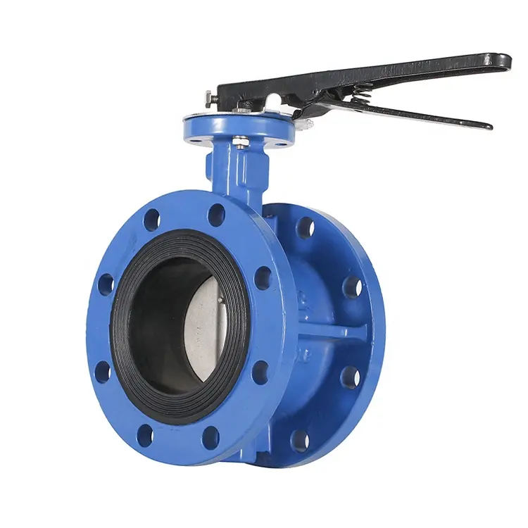 Cast Iron Double Flange Concentric Butterfly Valve With Lever Operator