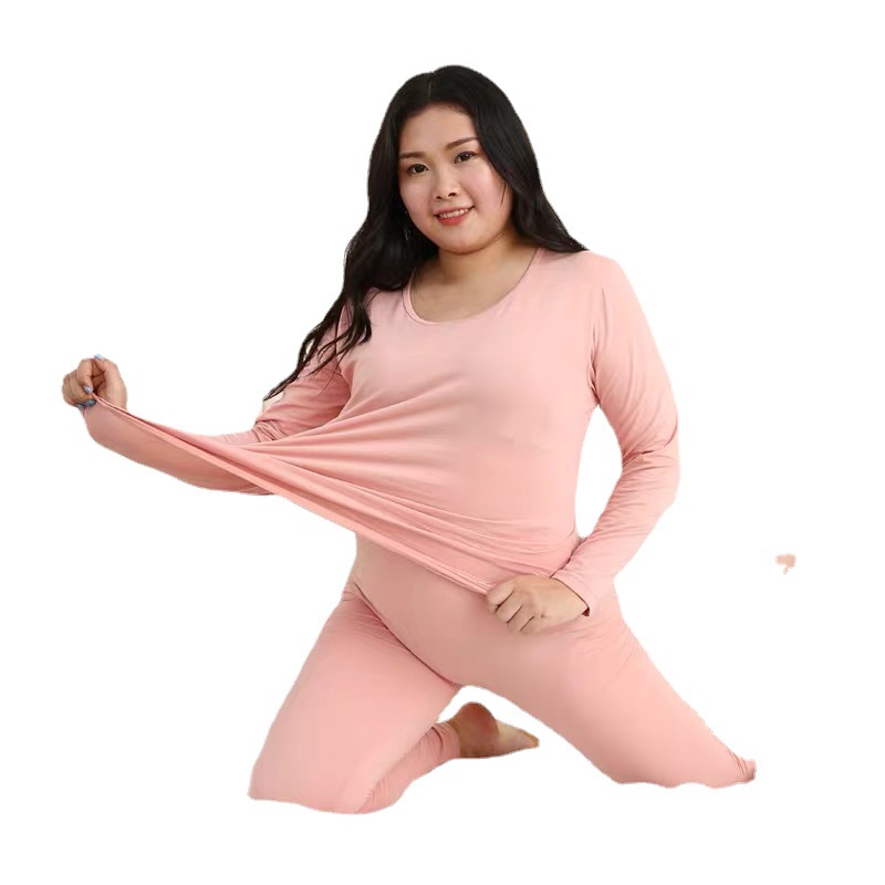 Ladies Plus Size Cotton Fat MM Long Johns Thermal Underwear Set For Women