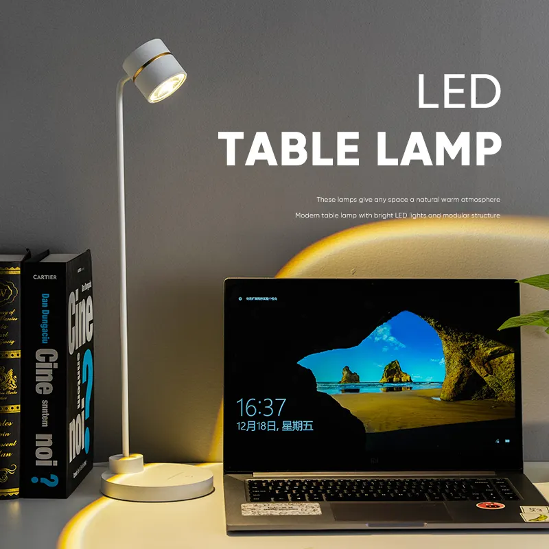 Modern Fashion simple White 8W COB LED touch control Adjustable Dimmable Desk Table Lamp