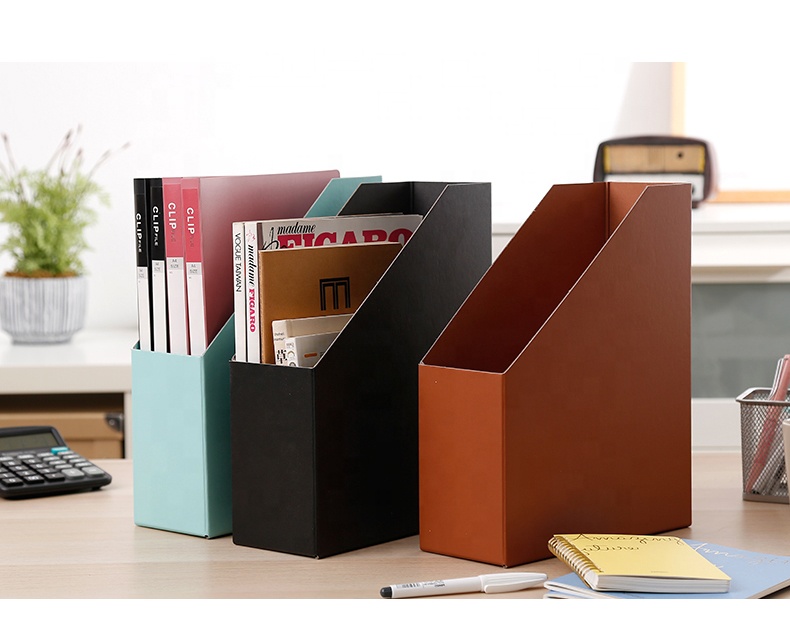 Home & office ECO-friendly desktop storage organization folding cardboard magazine file holder