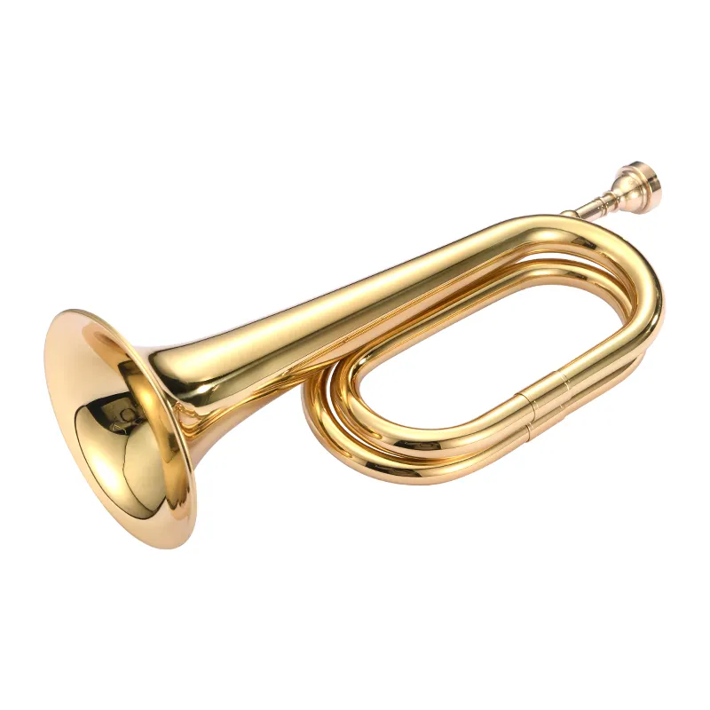 11CM bell mouth diameter golden lacquered brass C key student trumpet, suitable for beginners and amateur performance gatherings