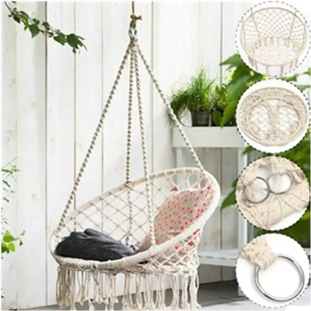 Hot Sell Outdoor Hanging Rattan Egg Chair Swing Chair or Swing Bed, rope hanging swing chair