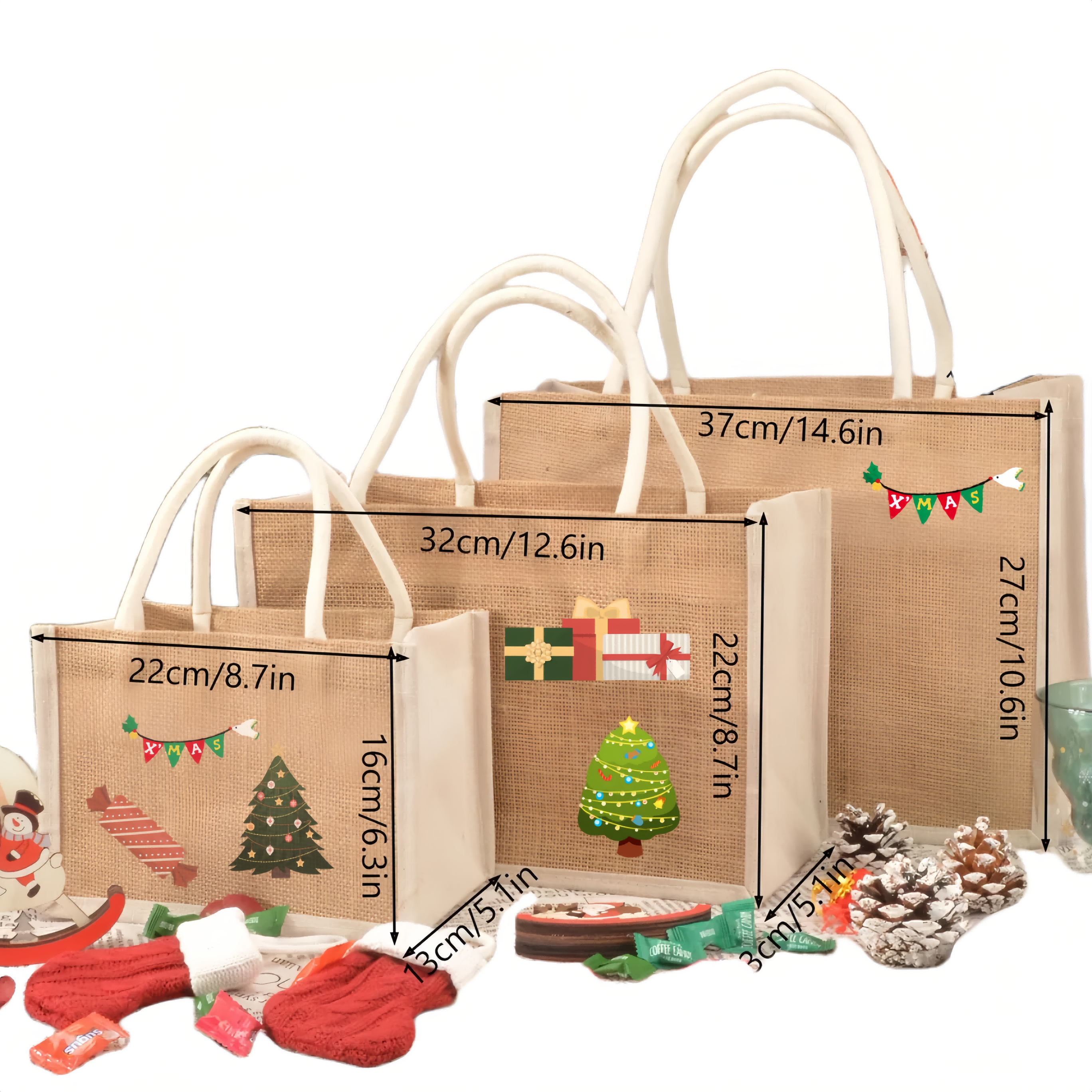 LILALILA Wholesale Custom Burlap Ladies Blank Gunny Cotton Women's Jute Beach Tote Canvas Shipping Jute Bag Printed Logo