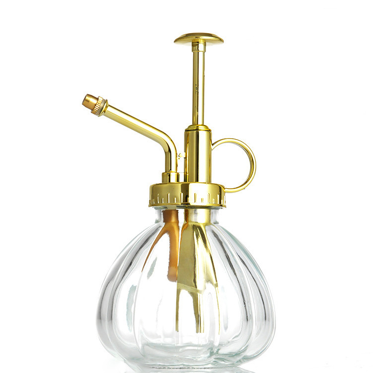 Handheld Clear Glass Mister Watering Can Plant Leaves Cleaning Pressure Sprayer Water Spray Can Luxury Glass Bottle Style