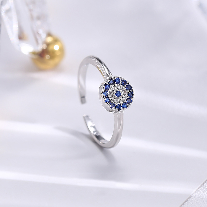 fashion jewelry simple 925 sterling silver ring 18k gold plated 925 silver fashion wearable technology eyes evil ring