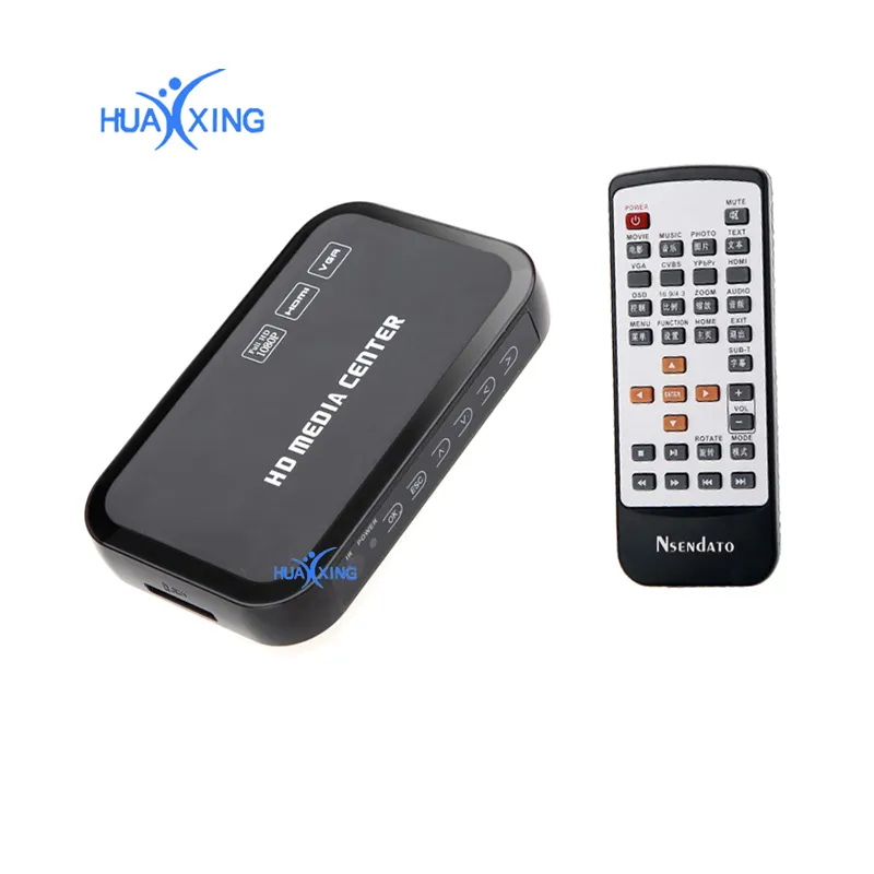 Мини 1080P Full HD медиаплеер с HDMI/USB/SD/YPrPb/AV/VGA-черный