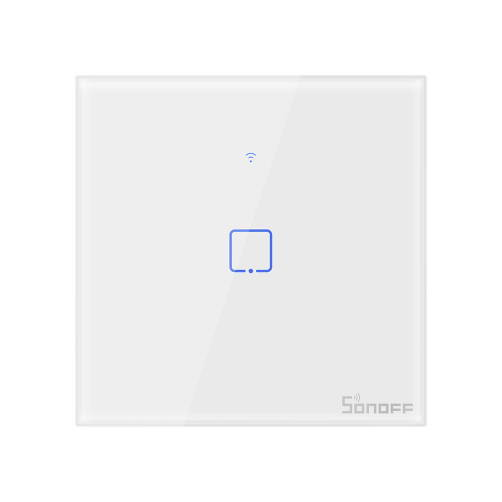 Цена по прейскуранту завода-изготовителя SONOFF T0EU 1C TX Wi-Fi настенный сенсорный выключатель света 1Gang дистанционное управление таймер умный дом работает с Alexa