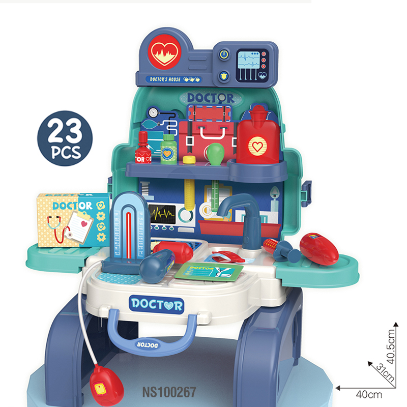 23 Pieces Hospital Kit 3 In 1 Backpack Durable Doctor Toy Play Set Medical
