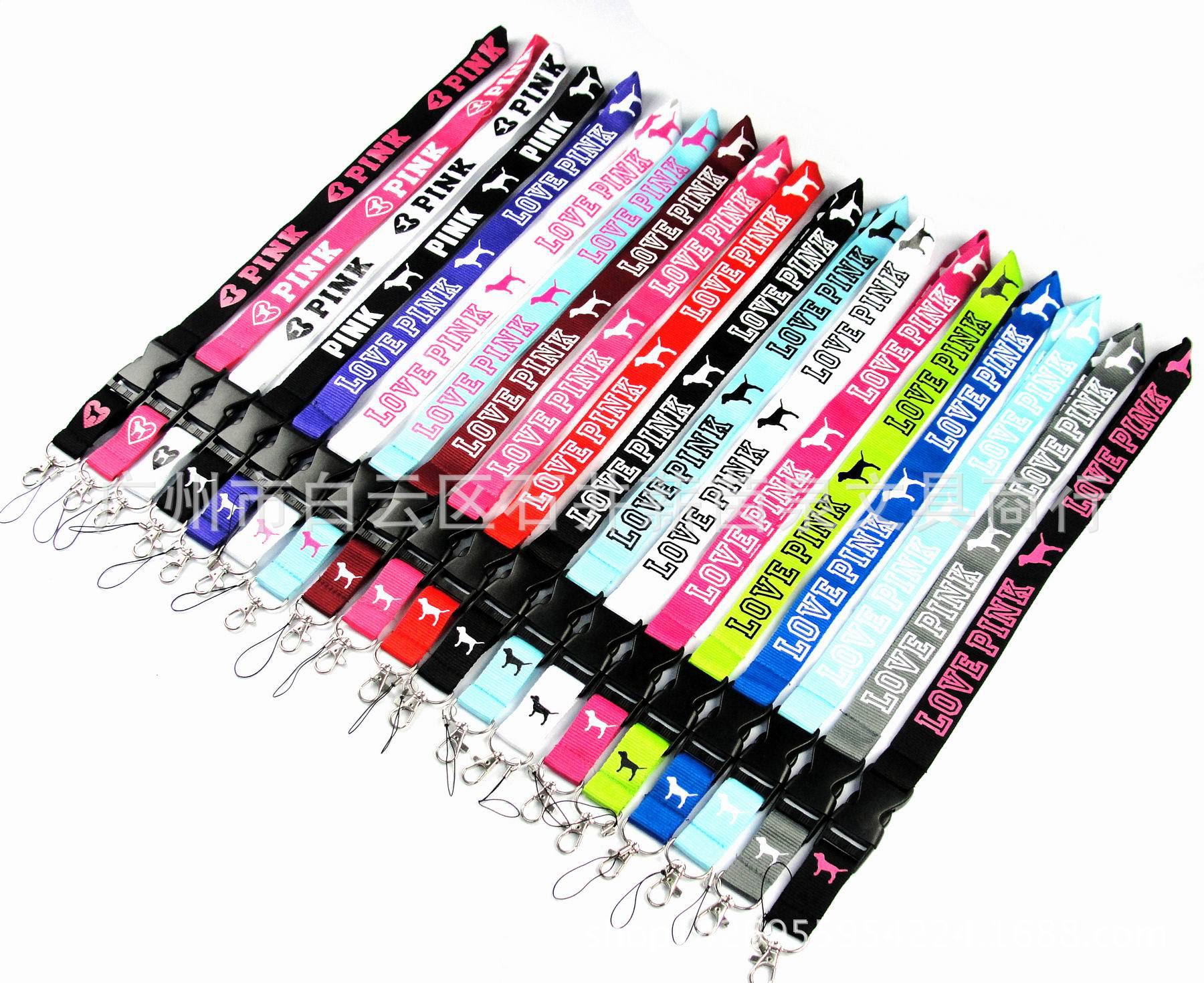 High Quality Heated Transfer Keychain, For Keys Custom Neck Strap Cute Pink Love Lanyards/