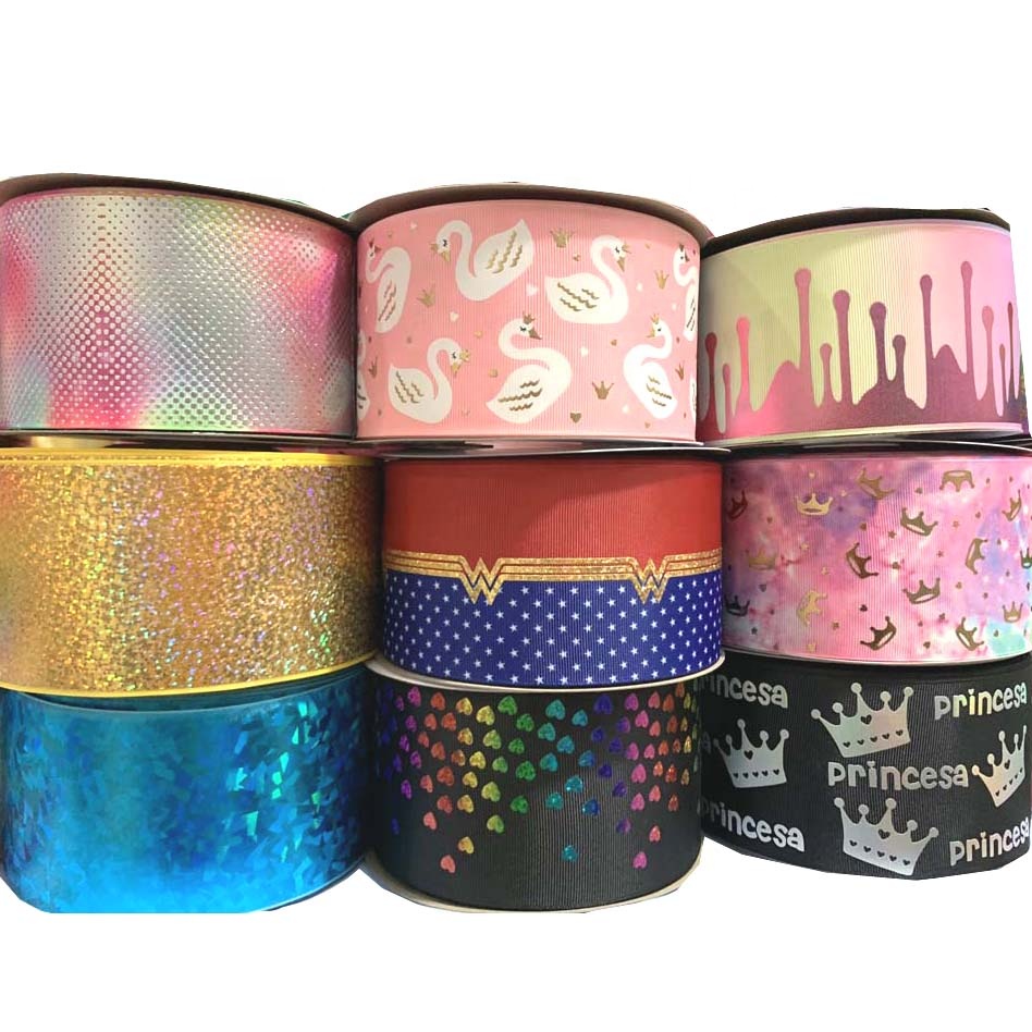 3*75 мм наличии Grosgrain ленты золото лебедь фольга Bronzing ткань печатных DIY