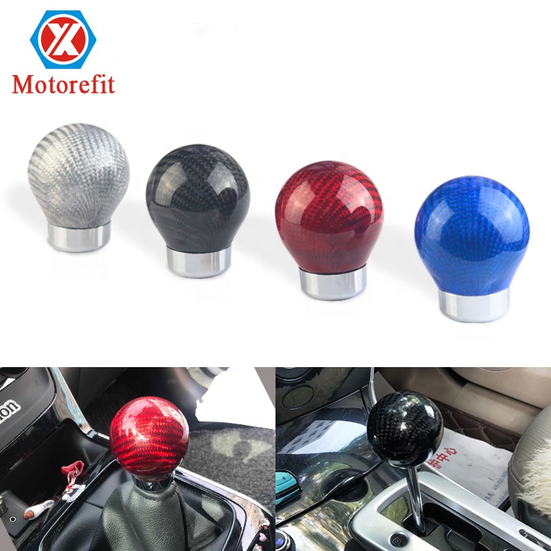 Motorefit Ball Shift Knob Adapter Kit Universal Car Gear Shifter Lever Round-Ball Shape Carbon Fiber