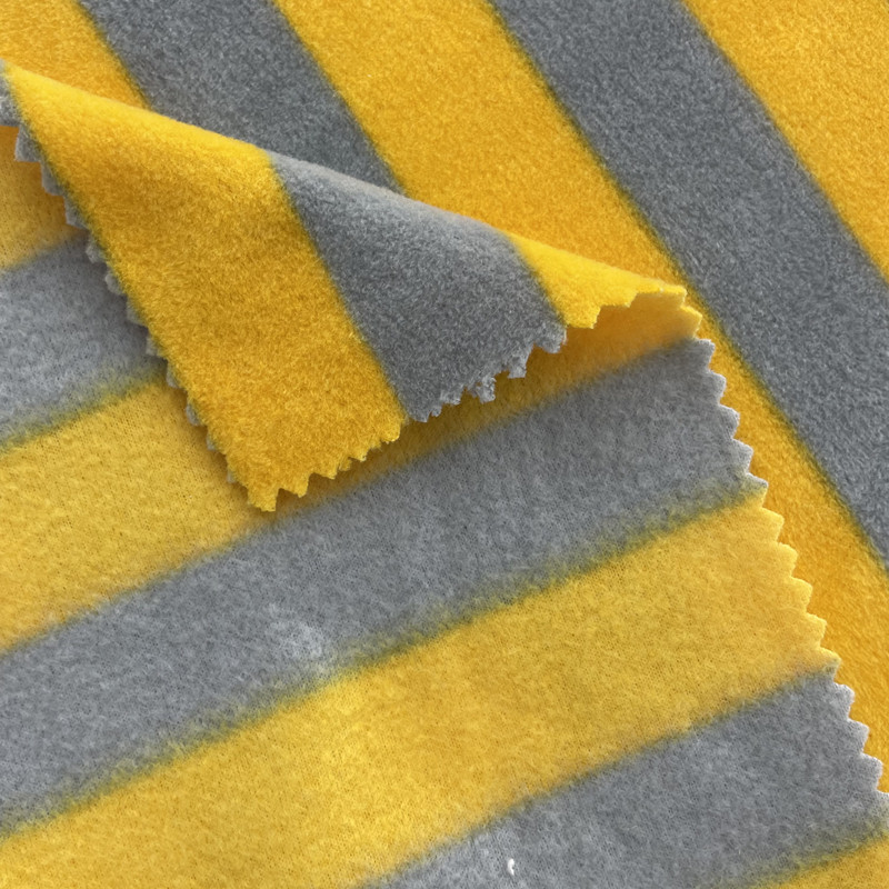 Wholesale Stripe Velvet 100% Polyester Blanket Knitted Polar Fleece Fabric