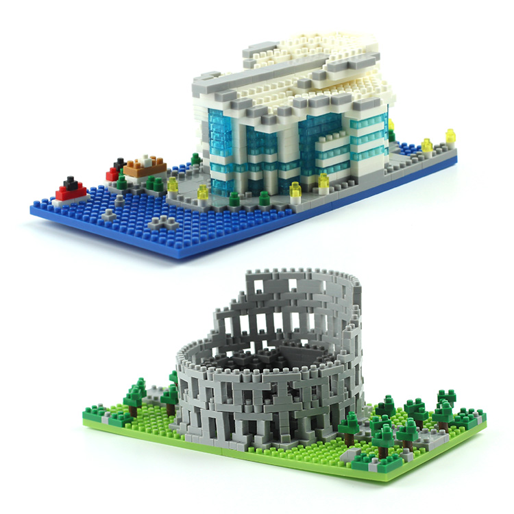 World-Famous Building Small Particle Plastic DIY Architecture Tower Puzzle Educational Toys for Kids in Box Packaging