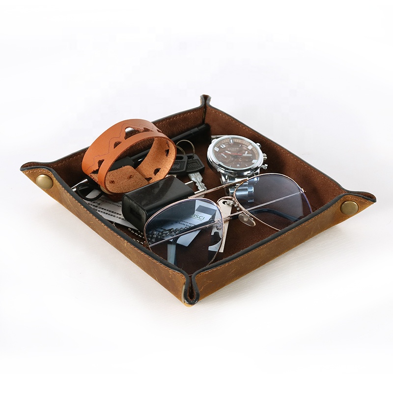 CHANGRONG Custom vintage durable Jewelry decorative tray leather