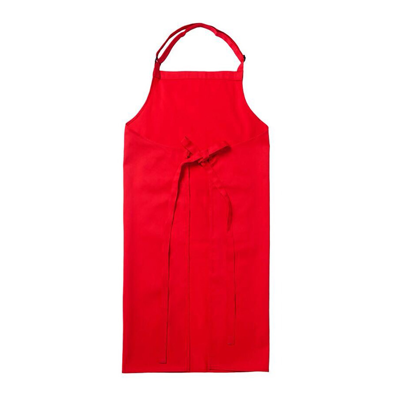 custom kitchen cook long apron red color with adjustable buckle