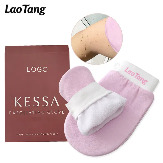 7Days Get Samples Custom Viscose Fiber Kessa Bath Mitt Pink Exfoliating Scrubber Glove Hammam Bath Spa