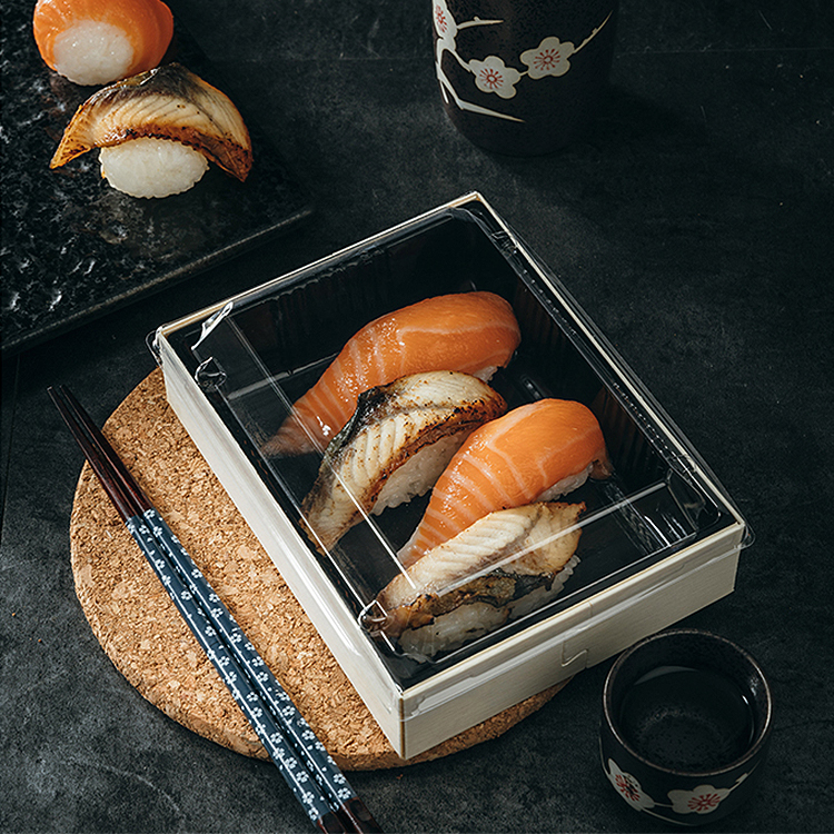 Low Price Custom Disposable Wooden Box for Sushi Mooncake Graze Bire Charcuterie Cheese Food Packaging Box