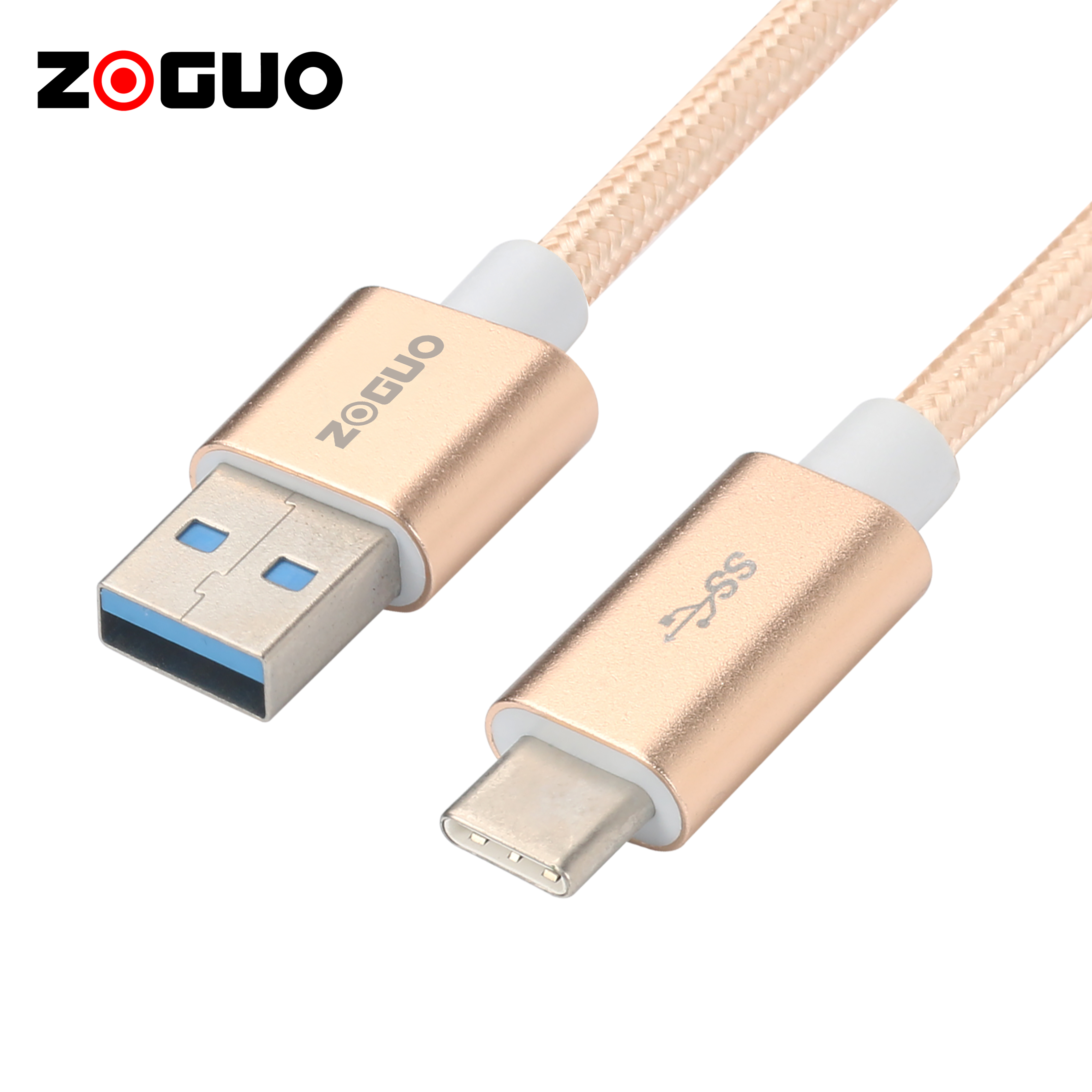 Braided USB 3.1 Type-A to Type-C Cable 3A Fast Charging Cord for Mobile Phone