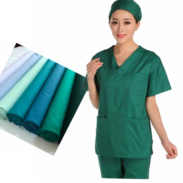 TC 65/35 100% cotton twill hospital uniform fabric for nurse doctor medical work wear fabric