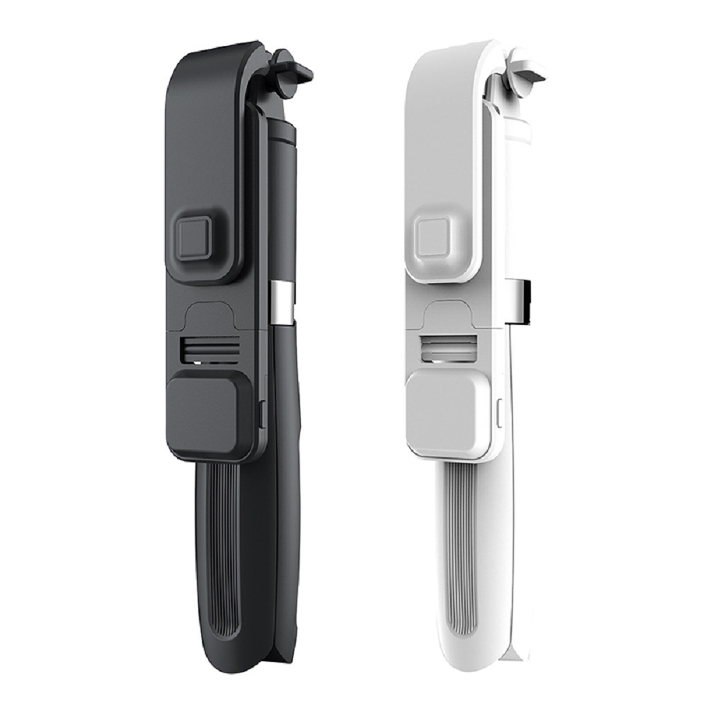 Wireless blue tooth selfie stick foldable mini tripod with fill light shutter remote control for IOS Android