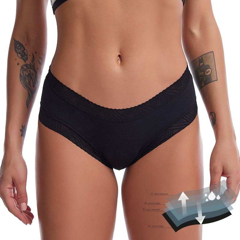 Underwear women plus size 4 layers leak proof underwear menstrual period panties