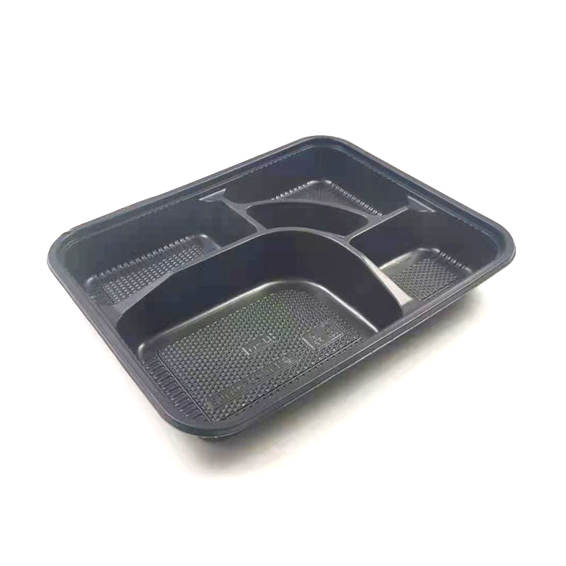 plastic tray food packaging 6 compartment divided food tray