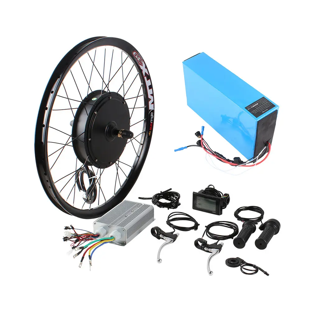 72v 3000w Brushless Direct Hub Motor Electric Bike Conversion Kit with 12 Magnets Pedal Assistant Sensor