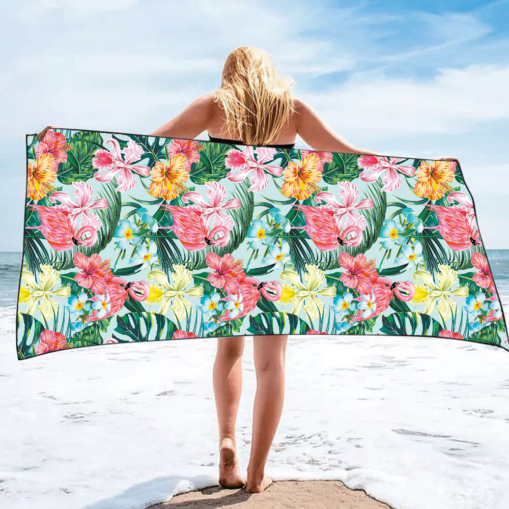 Free Design Custom Print Beach Towel With Logo Fast Shipping Summer Large Beach Towel Microfiber