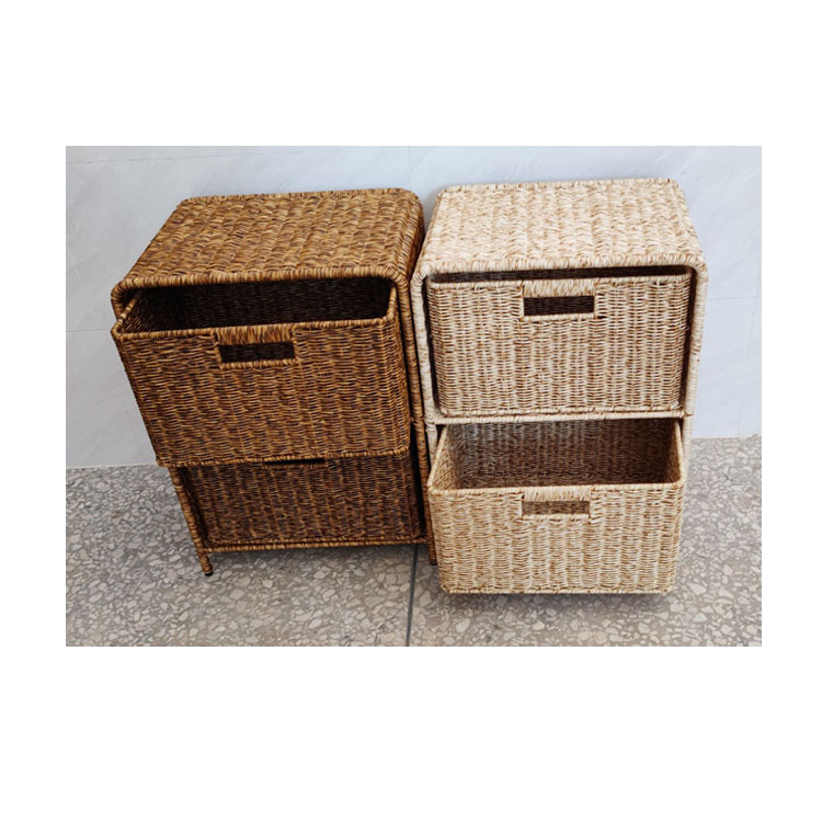 wholesale high quality luxury nordic bedroom furniture rattan cane bedside table nightstand with drawer
