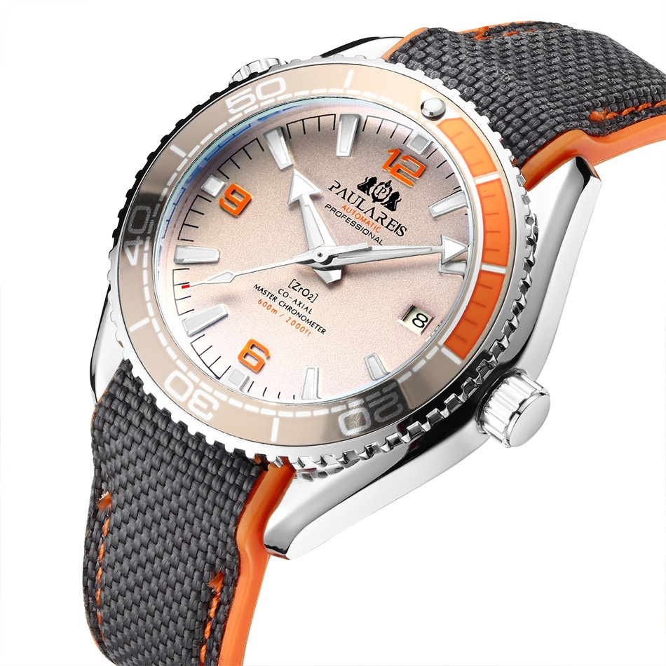 New Paulareis Automatic Mechanical Luminous Canvas Belt Watch For Men Mechanical Watch Men's Automatic