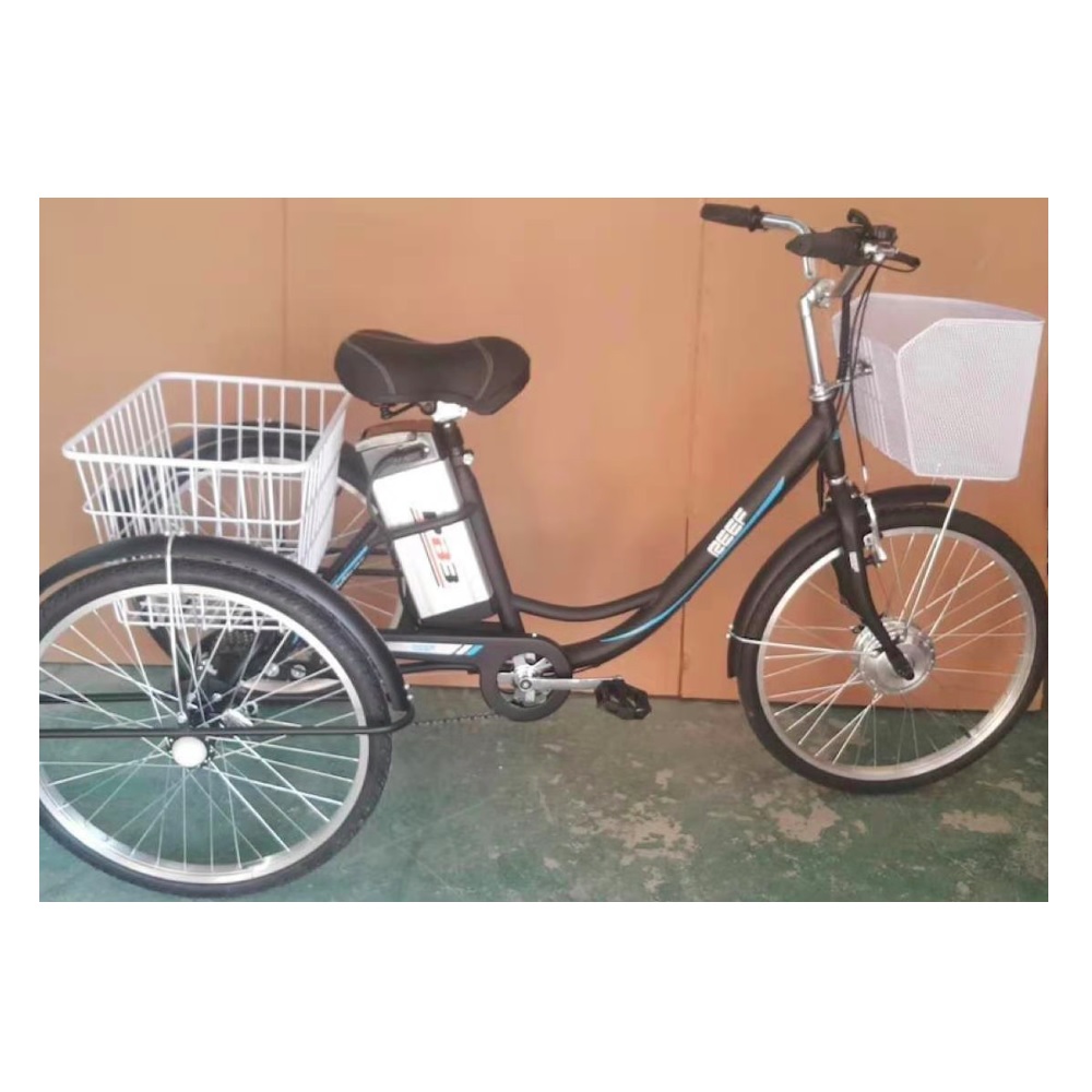 Range Pedal Assist 250W Motor Brown Electric Cargo Bike With Lithium Battery