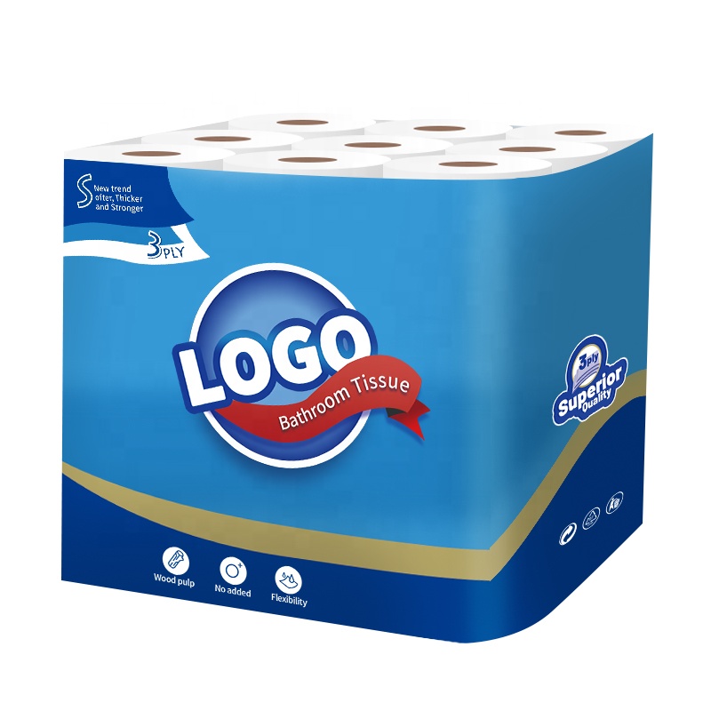 Manufacturer 2 ply 3 ply 100% virgin wood pulp soft toilet tissue paper rolls toilet paper