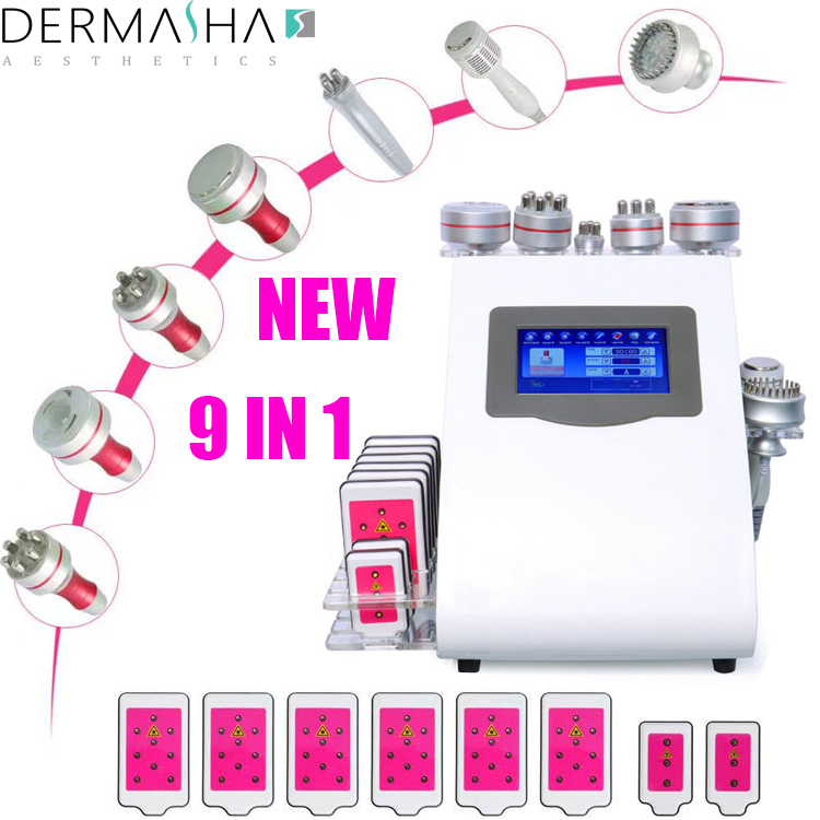 9 in 1 Ultrasound/Ultrasonic Cavitation Slimming Machine rf Lipo Laser Fat Cavitation Machine