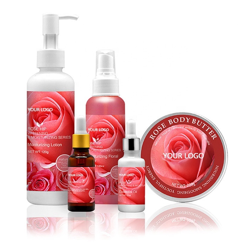 Private Label Rose Whitening Moisturizing Skin Care Set Products Made In Korea Facial Kit For Salon