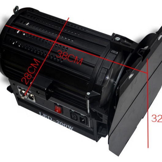 Professional manufacture 200W DMX512 LCD Display LED Studio Fresnel Spot DMX512 LED Theater Light