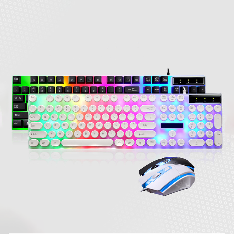 AIWO 2021 lower Factory Price G21B LED light Gaming keyboard and Mouse Combos