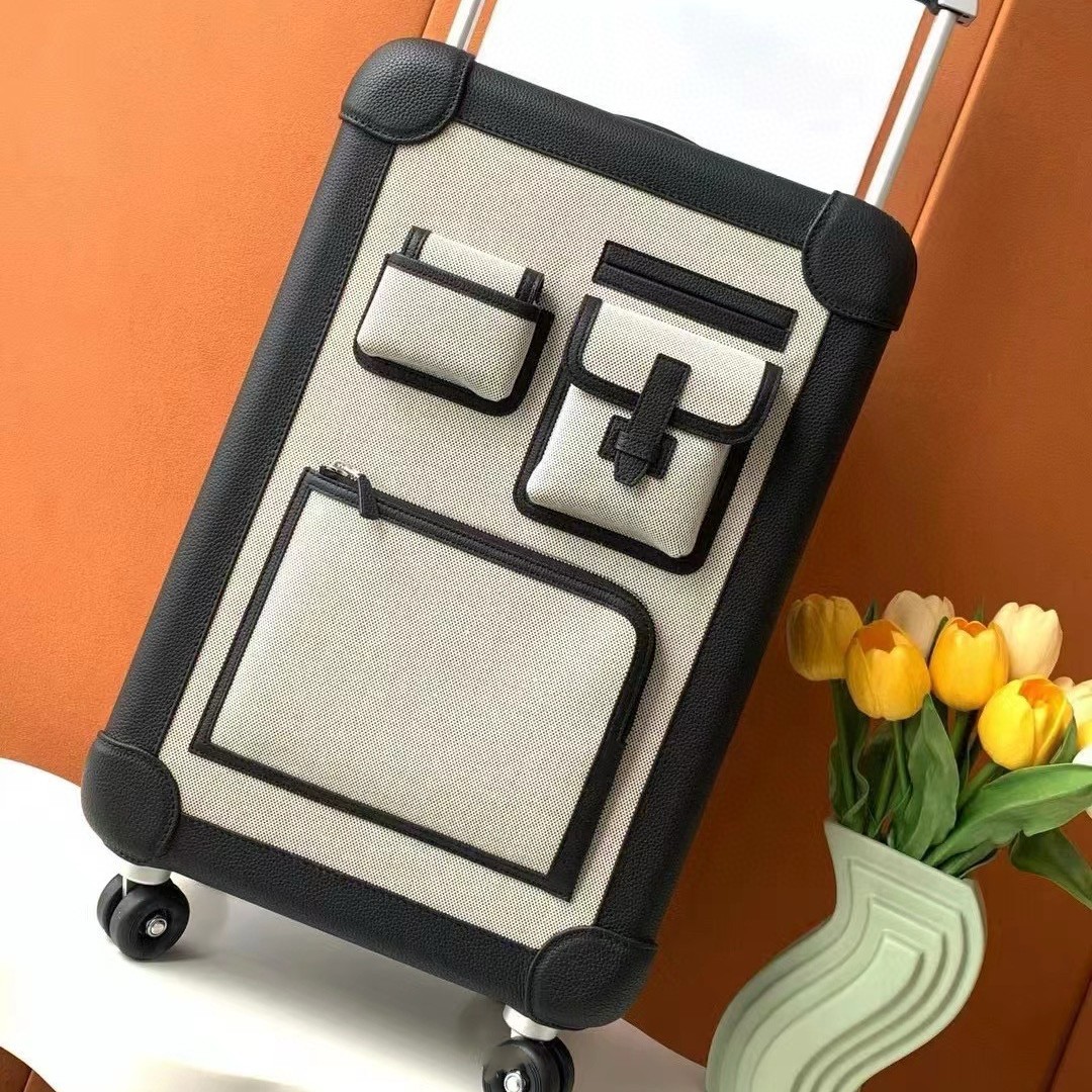 Original genuine calf leather Large capacity easy to carry omnidirectional wheels luggage case boarding case travel bag women's