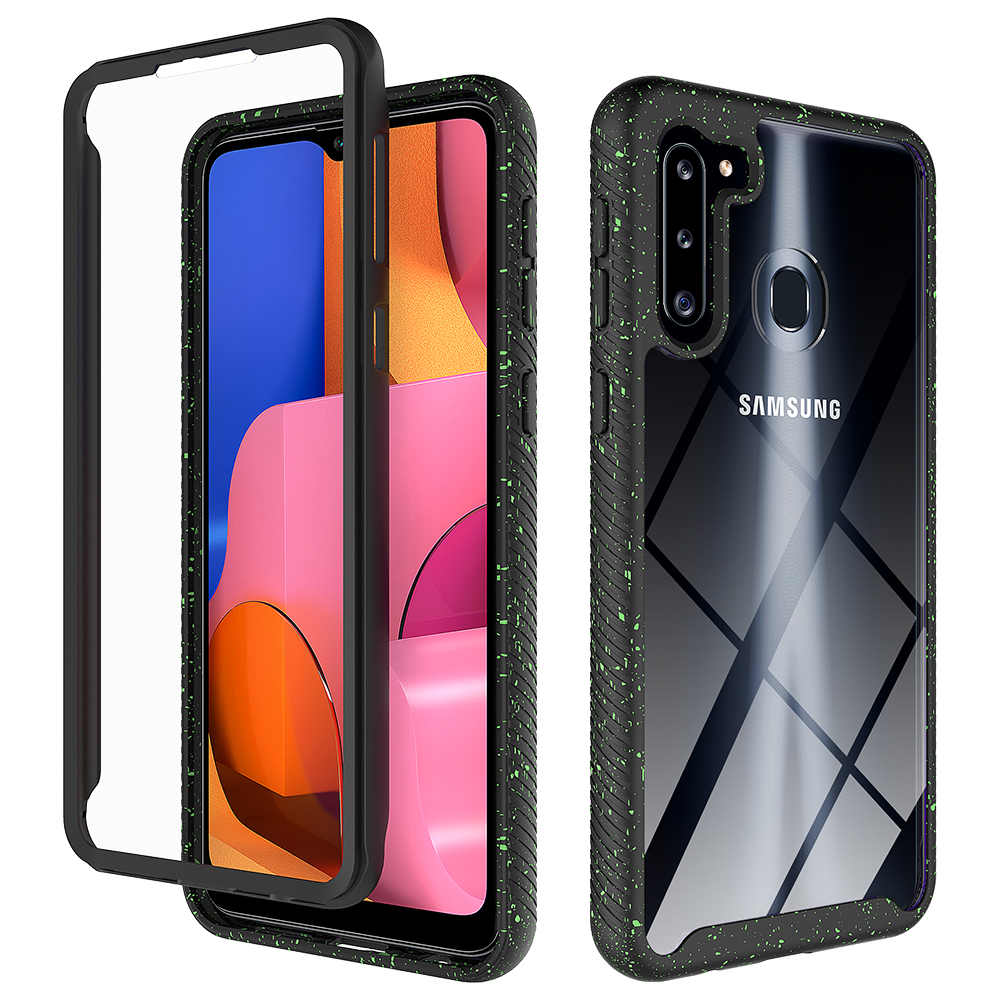 Защитный чехол со встроенным экраном для Samsung A01 A11 A21 A51 A71 A70E, прозрачный чехол для мобильного телефона
