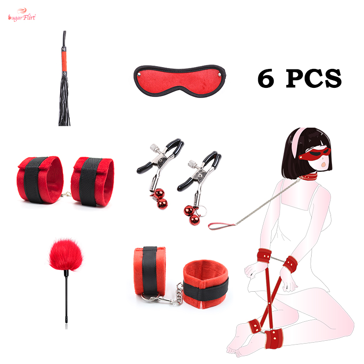 Manufacturer Wholesale 6 Pcs Bdsm Sex Bondage Kit Sex Toys Flirting Bondage Set