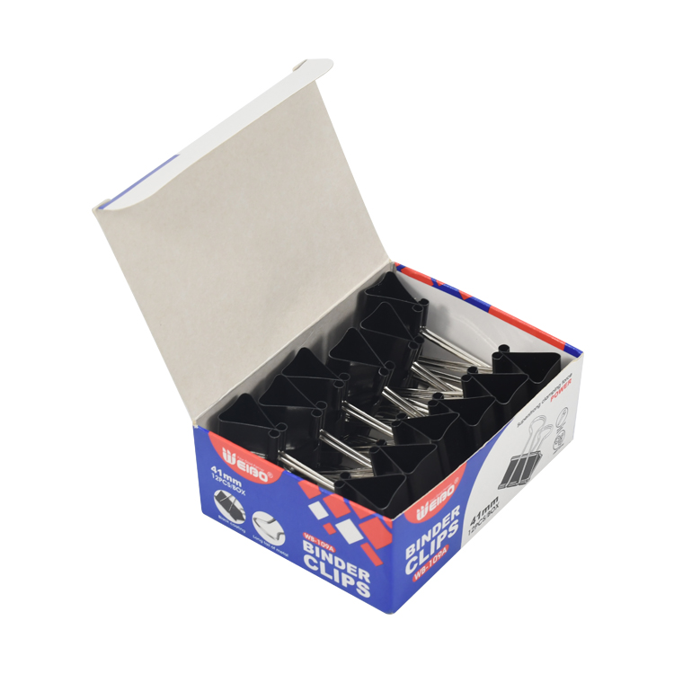 Brandweibo New style long tail clip simple document book iron clip office student supplies dovetail clip factory wholesale WEIBO