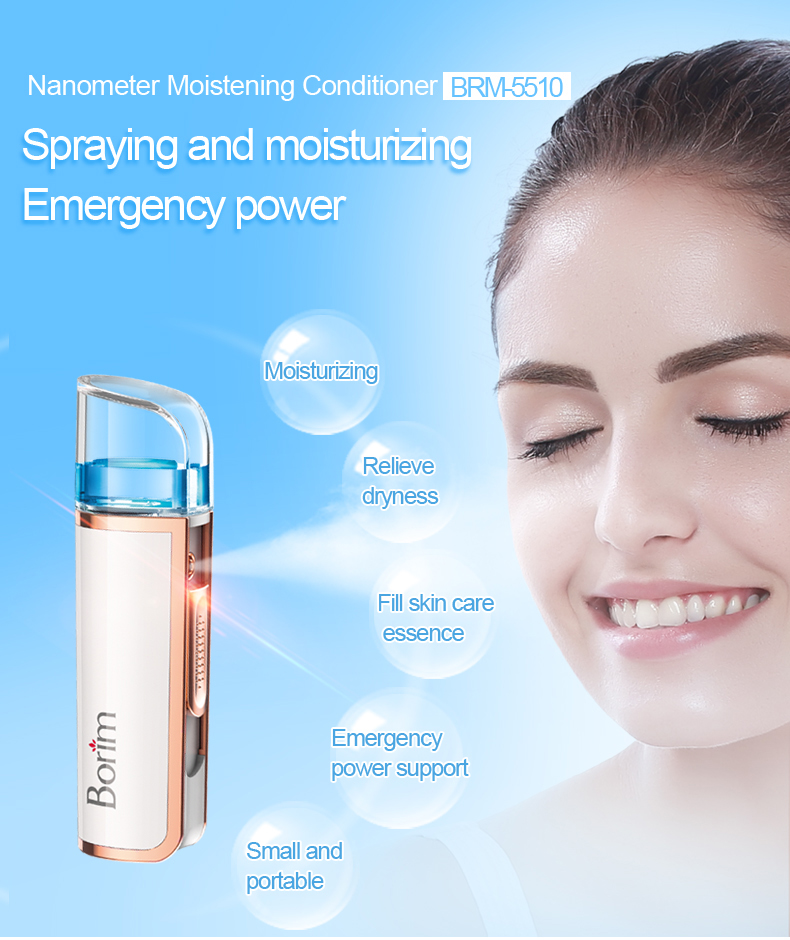Borim USB Rechargeable Mini Nano Facial Mister Steamer Skin Moisture with 3000mAh Power Bank