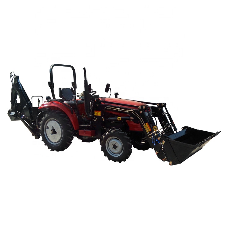 Заводская цена 4wd 40hp трактор с фронтальным погрузчиком и экскаватором