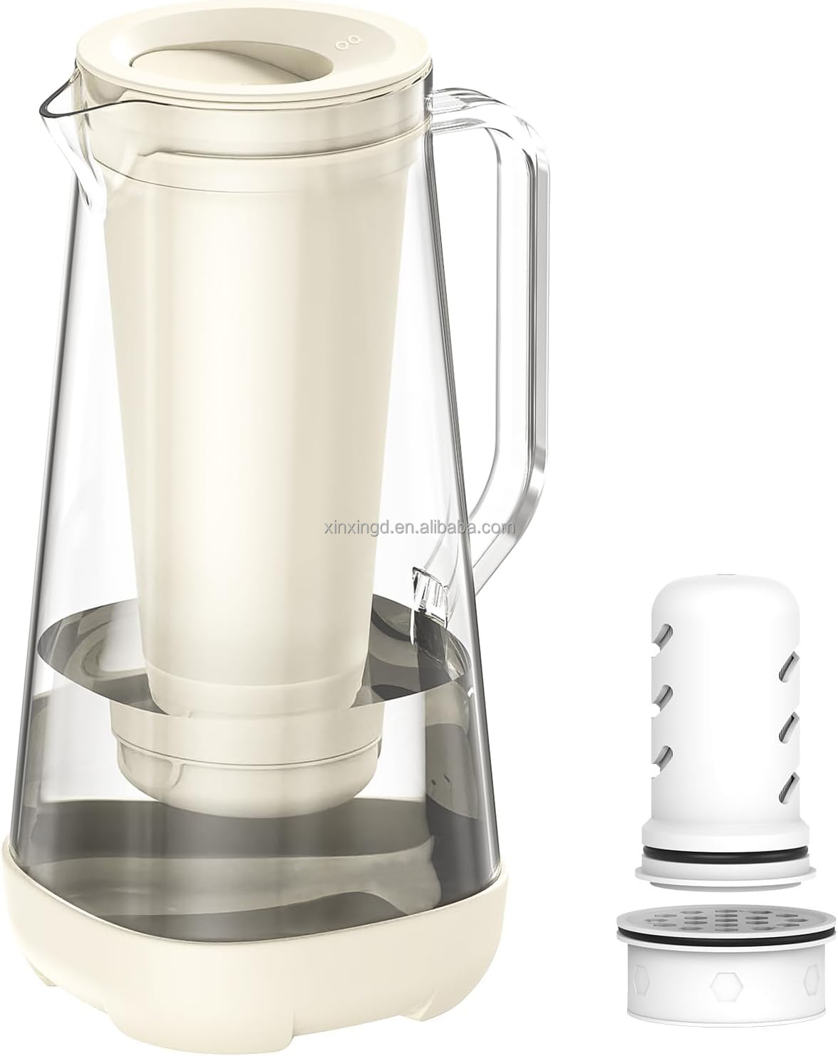 2.4L White Glass Alkaline Water Jug Filter Food Grade BPA Free Membrane Activated Tap Drinking Water Filter Reduces Chlorine
