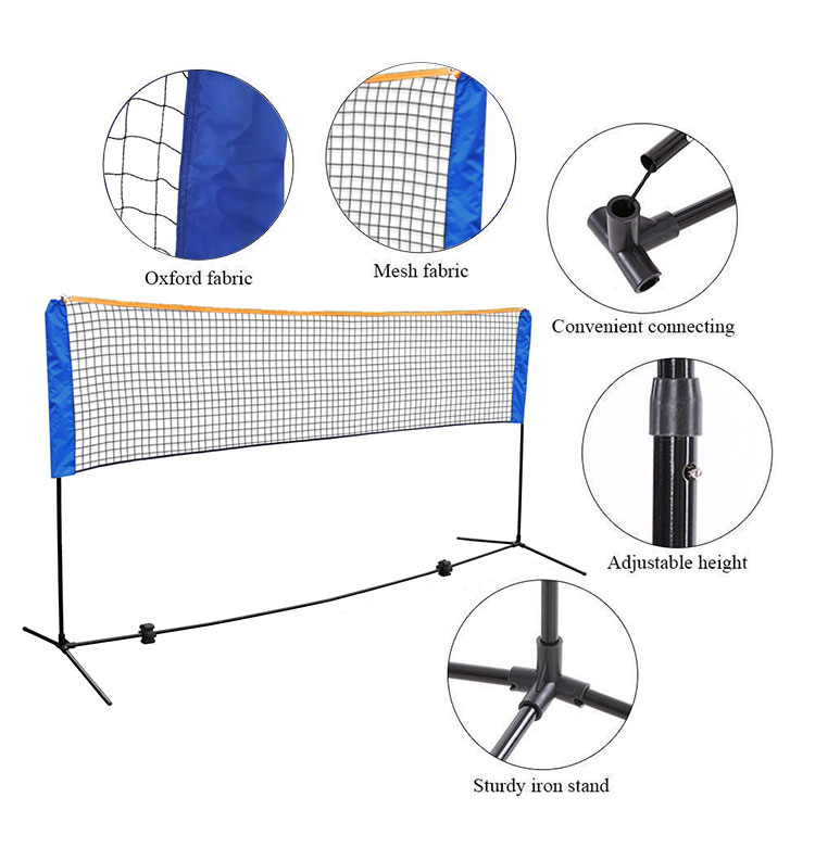 Hot Sale Adjustable Practice Foldable Portable Volleyball Tennis Badminton Net