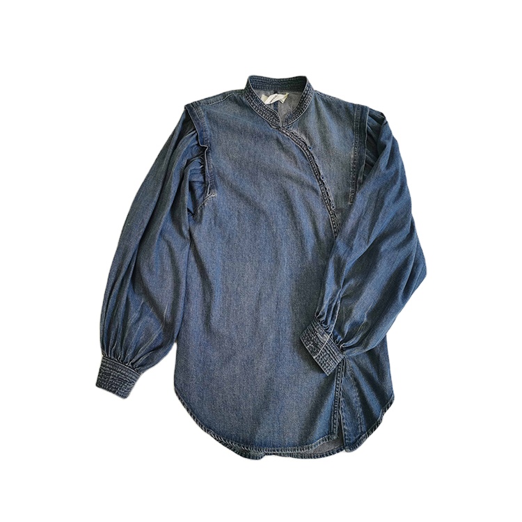 Good Sell Dress Shirts Women Long Denim Shirts Women Shirt With Denim