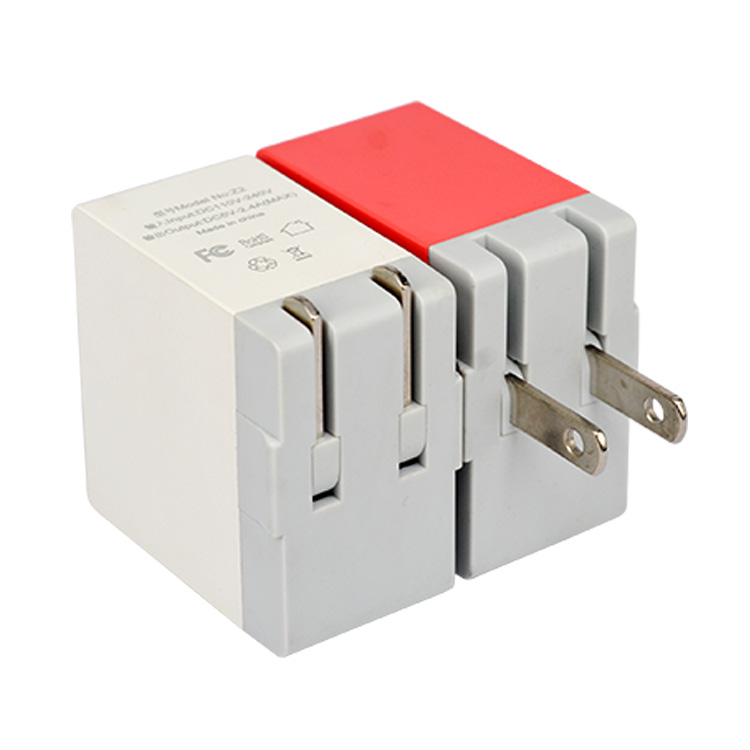 5 в 2.4A 12 Вт CE сертифицированный планшеты PC США plug зарядное устройство двойной стены складной