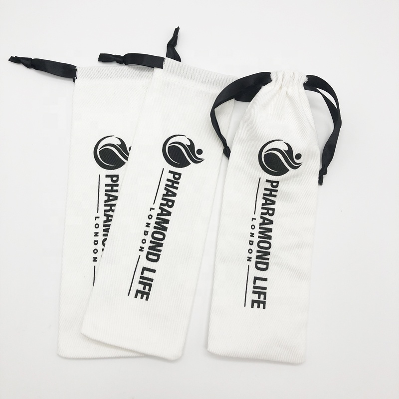 Small white Twill Cotton Packing For Gift wholesale custom printed drawstring organic cotton muslin bag dust bag