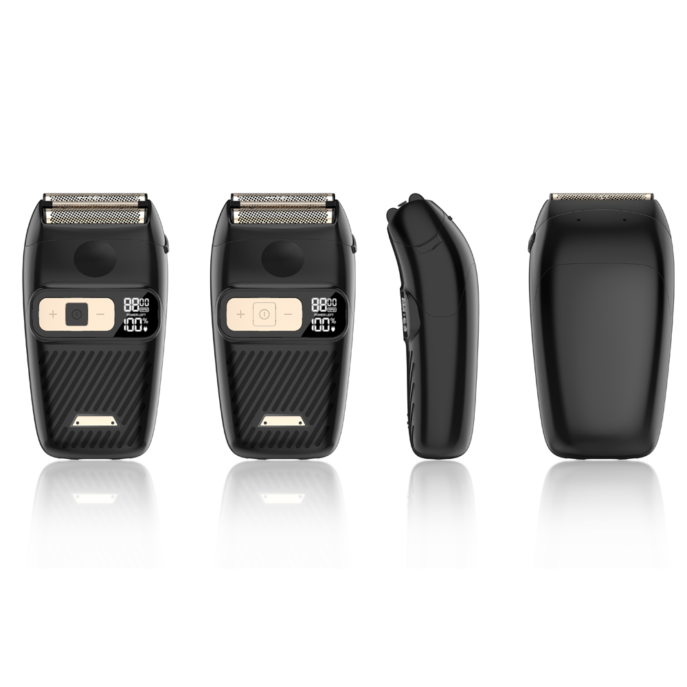 RUNWE RS752 Titanium Foil Dual Blade Electric Shaver LED Display Rechargeable Beard Trimmer For Men